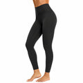 Leggings donna taglia S neri in tessuto elasticizzato a vita alta per allenamento