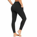 Leggings donna taglia S in tessuto elasticizzato nero a vita alta per fitness