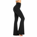 Pantaloni a zampa da donna taglia S in tessuto elasticizzato nero a vita alta