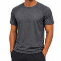 T-shirt uomo M grigio antracite in tessuto mélange a maniche corte casual