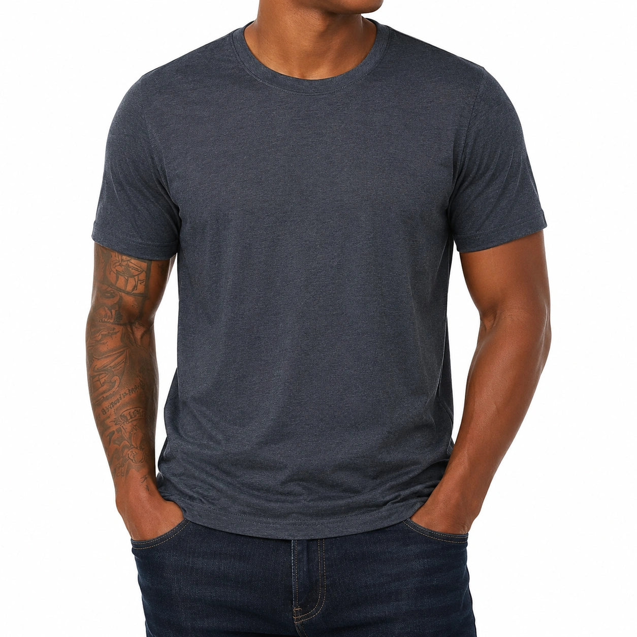 T-shirt uomo taglia M in jersey blu antracite a maniche corte stile casual